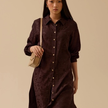 YENİ SEÇİL KADIN desenli uzun jakar tunik 10002521211018