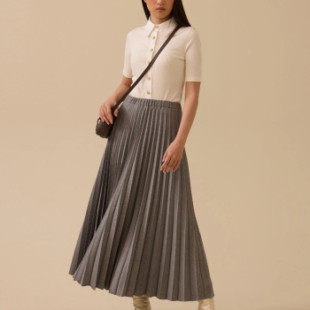 YENİ SEÇİL KADIN elastik bel pliseli etek 10002521611006