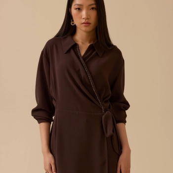 YENİ SEÇİL KADIN boncuk detaylı bağlamalı kruvaze TUNİK 10002521211007