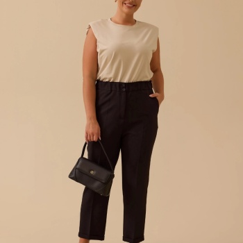 YENİ SEÇİL KADIN büyük beden elastik bel bilek boy pantolon 10002521014024