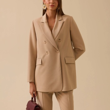 YENİ SEÇİL KADIN düğmeli kruvaze klasik ceket 10002521110006