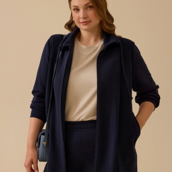 YENİ SEÇİL KADIN büyük beden çift kumaşlı fermuarlı ceket 10002521114011