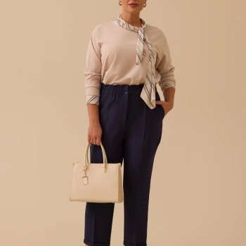 YENİ SEÇİL KADIN büyük beden elastik bel bilek boy pantolon 10002521014024