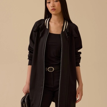 YENİ SEÇİL KADIN fırfır detaylı fermuarlı ceket 10002521111006