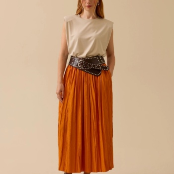 YENİ SEÇİL KADIN kırışık dokulu etek 10002511611014