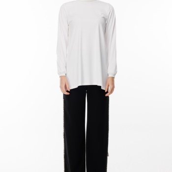 YENİ GHİSA KADIN UZUN KOL SİMLİ TUNİK GSBASİC4829