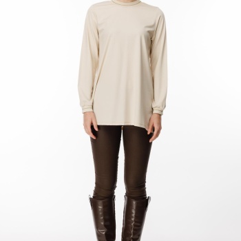 YENİ GHİSA KADIN UZUN KOL SİMLİ TUNİK GSBASİC4829