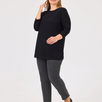 YENİ SEÇİL KADIN büyük beden yuvarlak yaka astarlı tunik 10002421214003