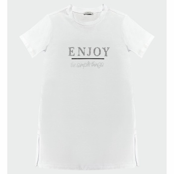 YENİ MOODBASİC KADIN YAZILI TAŞLI BASKILI T-SHİRT MB27.164