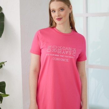 YENİ MOODBASİC KADIN TAŞ BASKILI T-SHİRT MB27.180