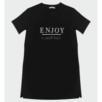 YENİ MOODBASİC KADIN YAZILI TAŞLI BASKILI T-SHİRT MB27.164