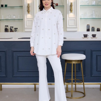 YENİ MOODBASİC KADIN DAĞINIK TAŞLI GÖMLEK MA11.03