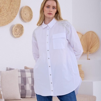 YENİ MOODBASİC KADIN TAŞLI DANTELLİ GÖMLEK MB11.245