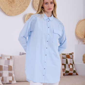 YENİ MOODBASİC KADIN TAŞLI DANTELLİ GÖMLEK MB11.245