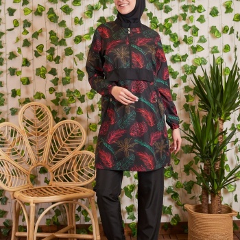 MOODBASİC YARIM FERMUARLI CEPLİ TESETTÜR MAYO SW36.146