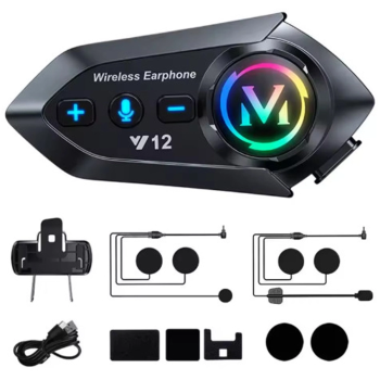 Y12  Motor Kask Kulaklık Rgb Modlu Radyolu Motosiklet Kulaklık 5.3 Bluetooth Intercom