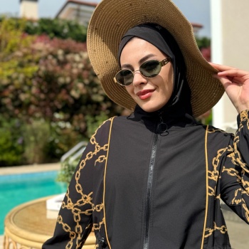 YENİ MOODBASİC KADIN GOLD ZİNCİRLİ TESETTÜR MAYO SW36.267