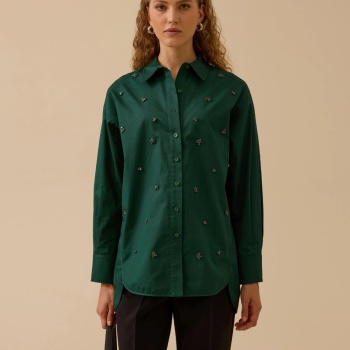 YENİ SEÇİL KADIN taş i̇şlemeli gömlek 10002521510004