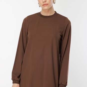 YENİ GHİSA KADIN UZUN KOL SİMLİ TUNİK GSBASİC4829