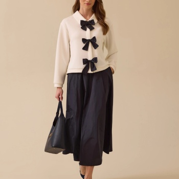 YENİ SEÇİL KADIN gömlek yaka kurdele detaylı ceket 10002511111009