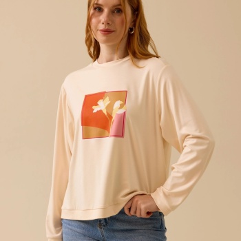 YENİ SEÇİL KADIN BASKILI SWEATSHİRT 10002512311008