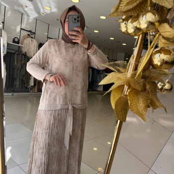 YENİ FUAT GÜRŞEN KADIN DESENLİ ETEKLİ TAKIM 25Y3351