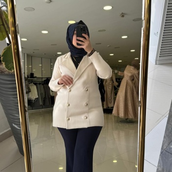 YENİ TIĞ TRİKO KADIN YAKASI DERİ DETAYLI ÇİZGİLİ TRİKO CEKET HRK.21593.1