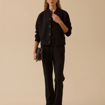 YENİ SEÇİL KADIN yan dokulu yırtmaçlı pantolon 10002521010038