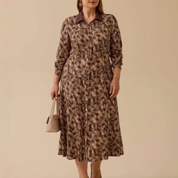 YENİ SEÇİL KADIN büyük beden desenli elbise 10002521314009