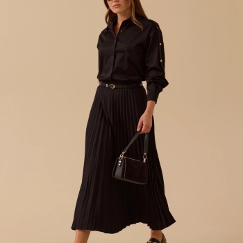 YENİ SEÇİL KADIN esnek bel pliseli basic etek 10002521611019