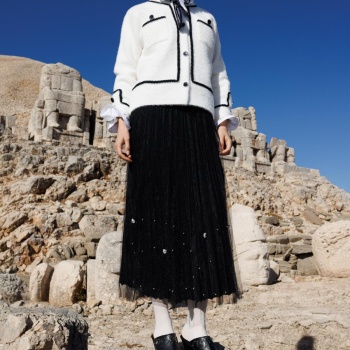 YENİ GHİSA KADIN TRİKO KUMAŞ MİXLİ TÜTÜ ETEK 26KGSETK5343