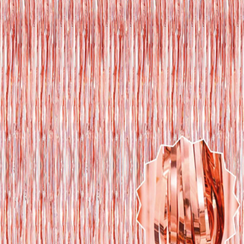 Rose Gold Püsküllü Kapı Perdesi - Parti, Bekarlığa Veda, Doğum Günü 1x2 M