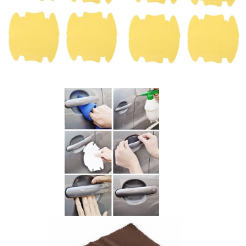 9lu Set Araba Kapı Kolu Koruyucu Çizilme Önleyici Şeffaf Sticker Film Koruma Seti