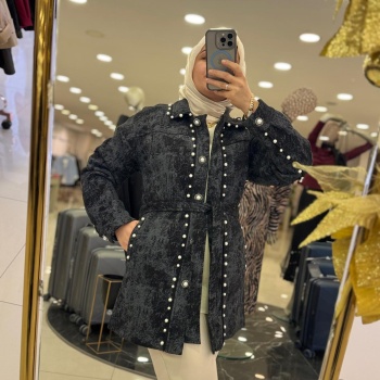 YENİ MY312 KADIN İNCİ DETAYLI CEKET 26W7930