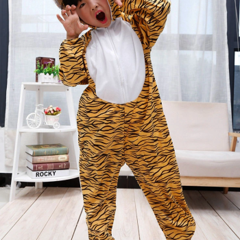 Çocuk Kaplan Kostumu - Aslan Kostümü 4-5 Yaş 100 Cm