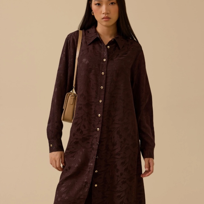 YENİ SEÇİL KADIN desenli uzun jakar tunik 10002521211018