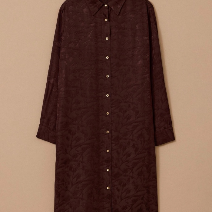 YENİ SEÇİL KADIN desenli uzun jakar tunik 10002521211018