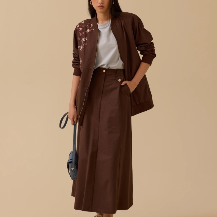 YENİ SEÇİL KADIN düğme detaylı cepli etek 10002421611008