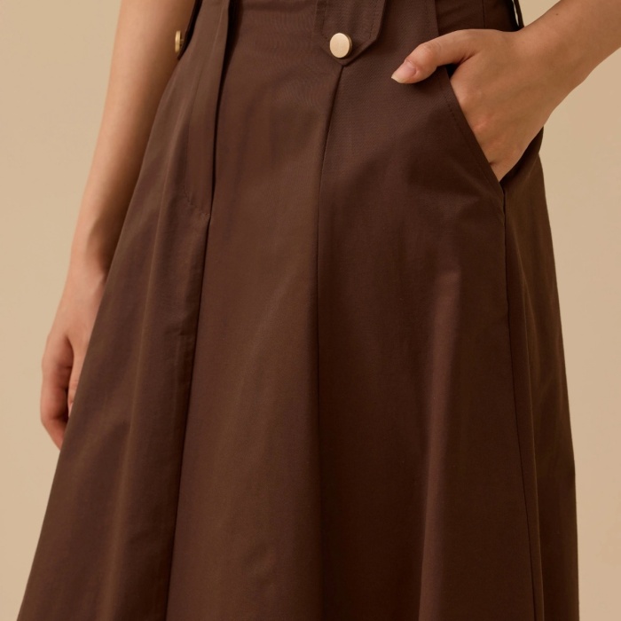 YENİ SEÇİL KADIN düğme detaylı cepli etek 10002421611008