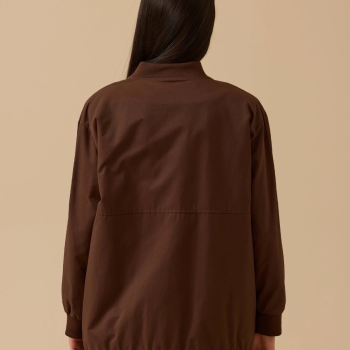 Yeni Seçil Kadın baskılı fermuar detaylı cepli ceket 10002421111015