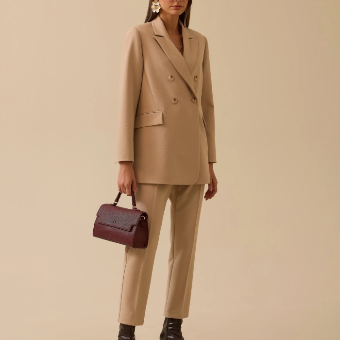 YENİ SEÇİL KADIN düğmeli kruvaze klasik ceket 10002521110006