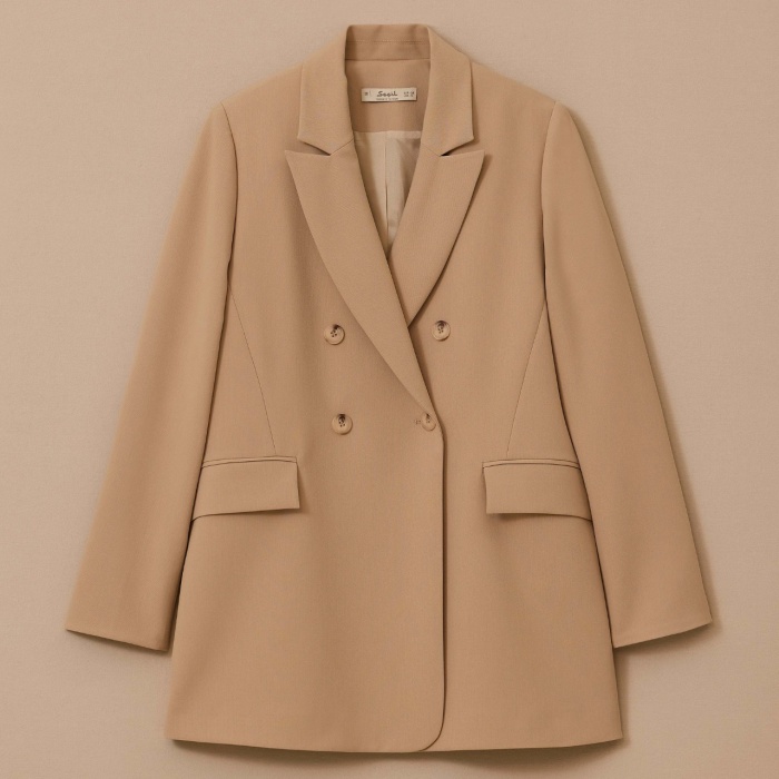 YENİ SEÇİL KADIN düğmeli kruvaze klasik ceket 10002521110006