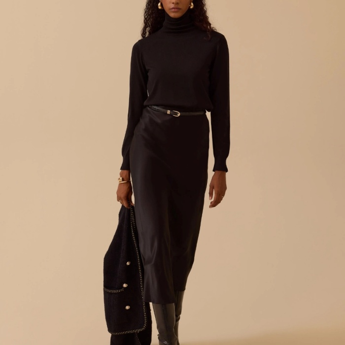 YENİ SEÇİL KADIN düz kesim saten etek 10002521610005