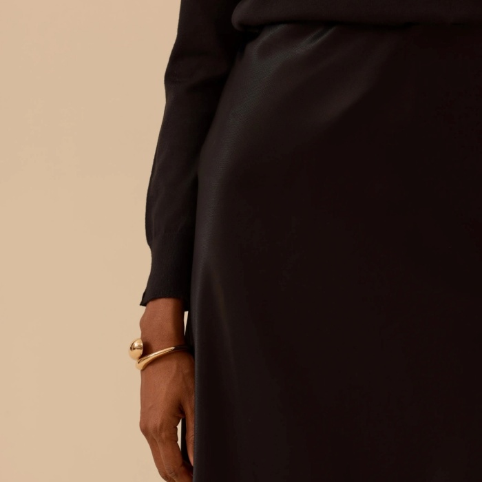 YENİ SEÇİL KADIN düz kesim saten etek 10002521610005