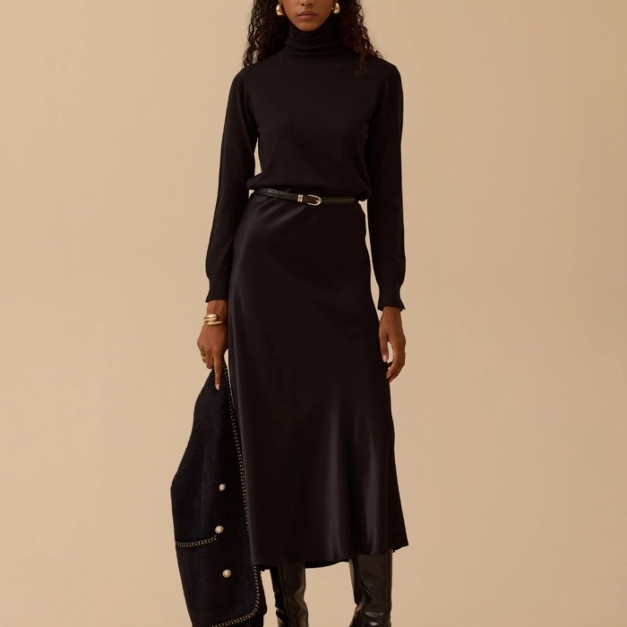 YENİ SEÇİL KADIN düz kesim saten etek 10002521610005