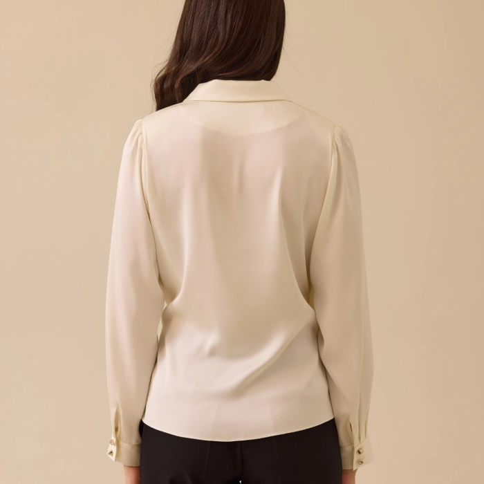 YENİ SEÇİL KADIN bağlamalı kruvaze saten bluz 10002511810018