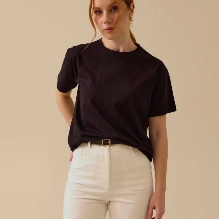 YENİ SEÇİL KADIN yuvarlak yaka kısa kollu tişört 10002512410002