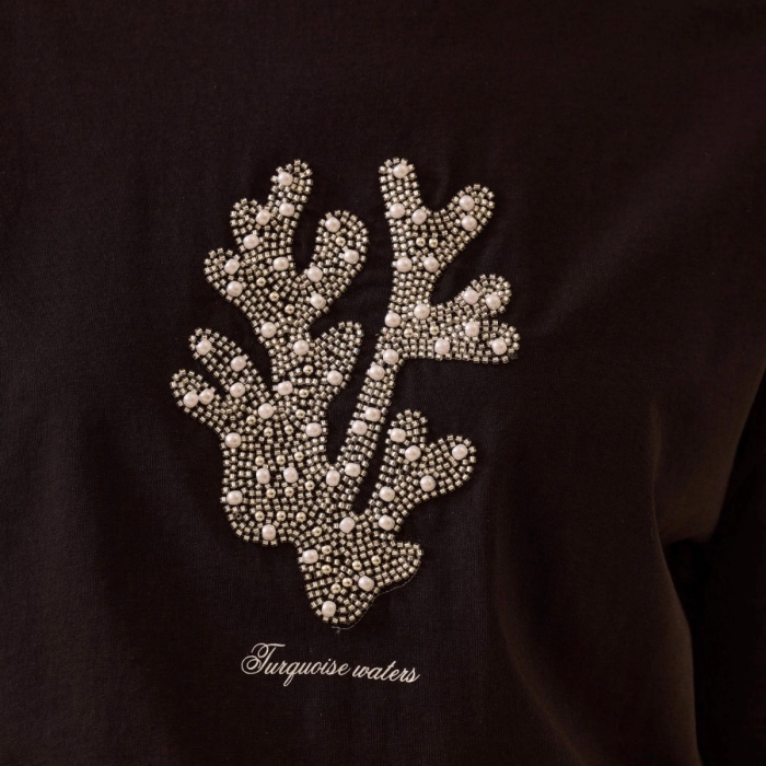 YENİ SEÇİL KADIN taş detaylı baskılı tişört 10002512410014