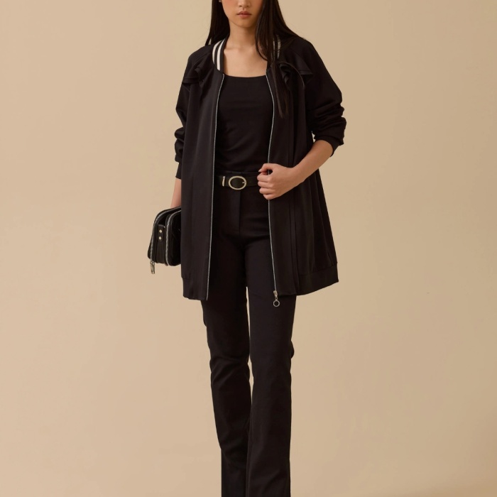 YENİ SEÇİL KADIN fırfır detaylı fermuarlı ceket 10002521111006