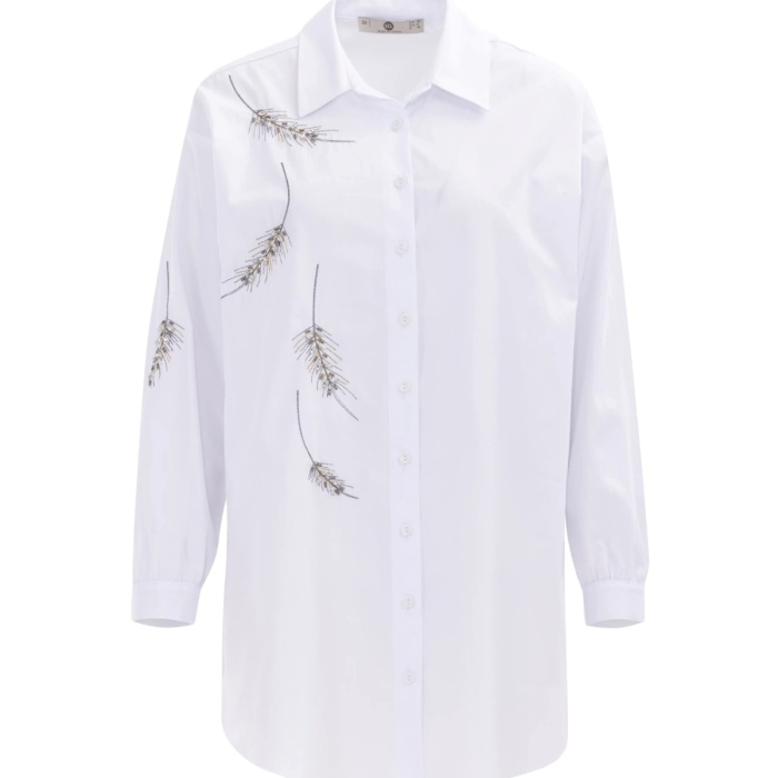 YENİ SEÇİL KADIN TAŞLI DÜŞÜK KOL GÖMLEK 11242102201023